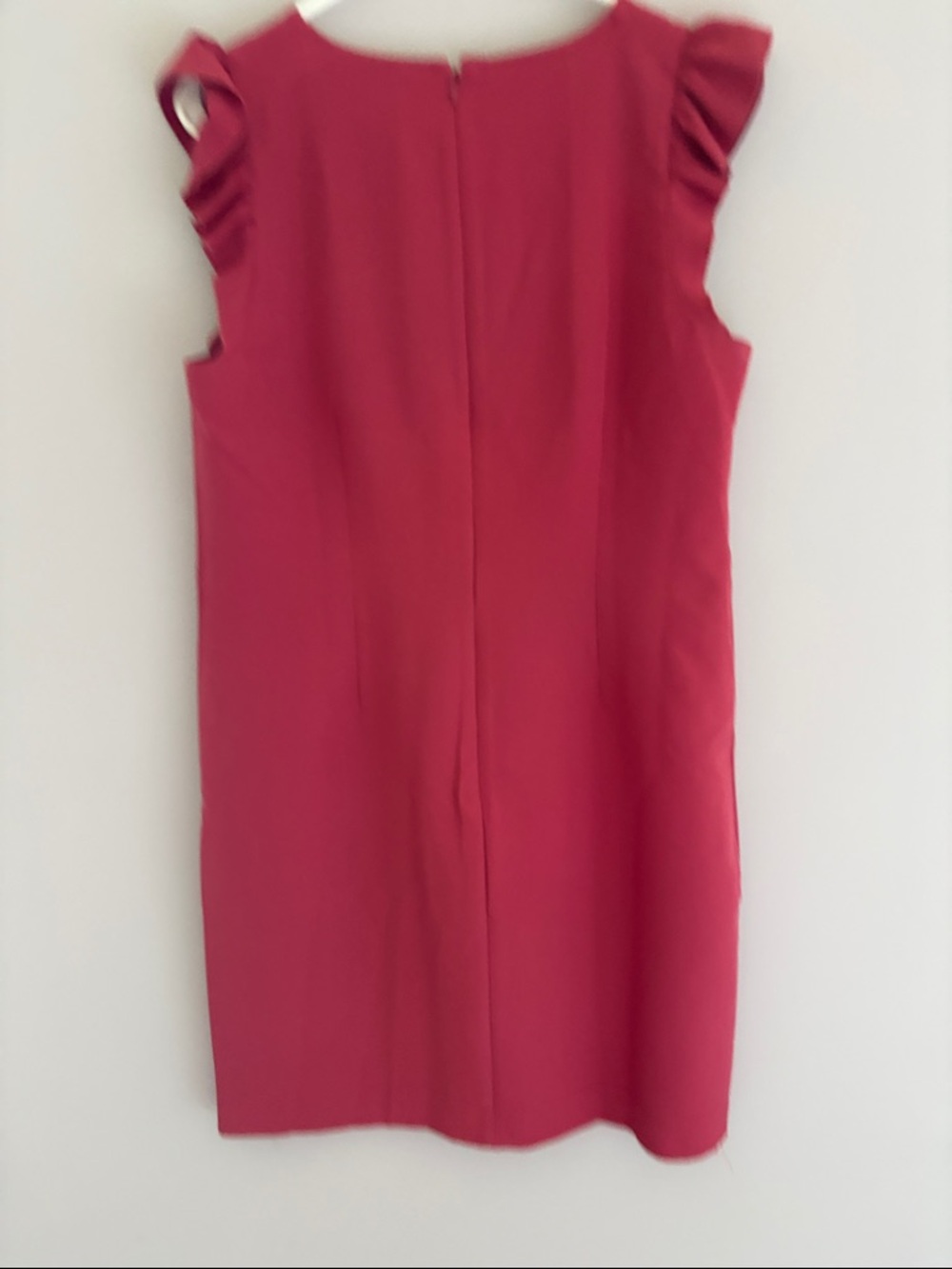 LOFT Raspberry V-Neck Ruffle Sleeve Mini Dress - Picture 5 of 5